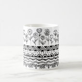 Minimal Floral Folk Pattern Mug – Boho Line Art  Koffiemok (Center)