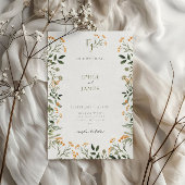 Minimal Floral Lijst Wedding Invitation Kaart