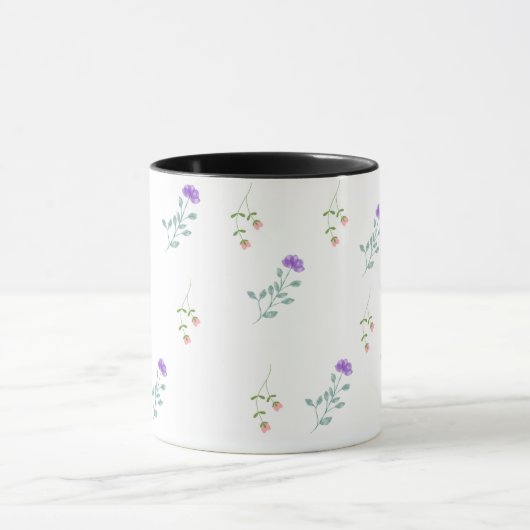 Minimal Floral Pattern Coffee Mug  Mok (Midden)