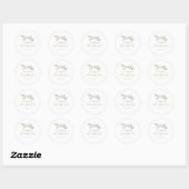 Minimal Floral White Botanical Ronde Sticker (Vel)