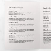 Minimal Floral Wreath Beauty Salon Business Suite Drieluik Kaart (Binnenzijde eerst)