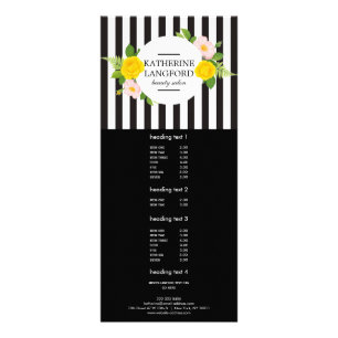 Minimal Floral Wreath Schoonheidssalon Zwart Gestr Reclamekaart