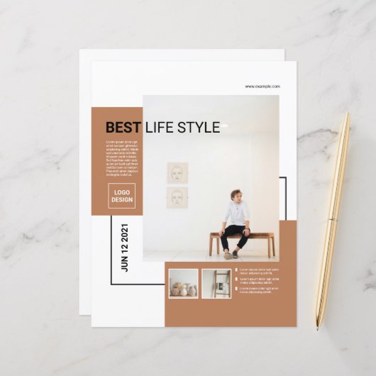 Minimal Flyer Template | Clean & Modern (Voorkant / Achterkant in situ)