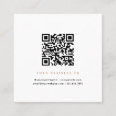 Minimal Font Duo QR Code Vierkante Visitekaartje (Achterkant)