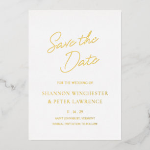 Minimal Formal Elegant Wedding Save the Date Kaart