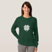 Minimal Four-Leaf Clover Symbol of Luck  T-shirt (Voorkant volledig)