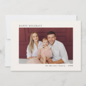 Minimal Front Elegant Berry Terug Kerst Feestdagenkaart (Voorkant)