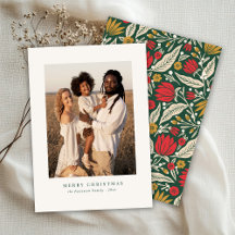 Minimal Front Modern Folk Bloemen Kerstfoto