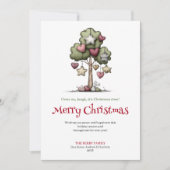 Minimal Funny Christmas Tree Watercolor Design Feestdagenkaart (Voorkant)