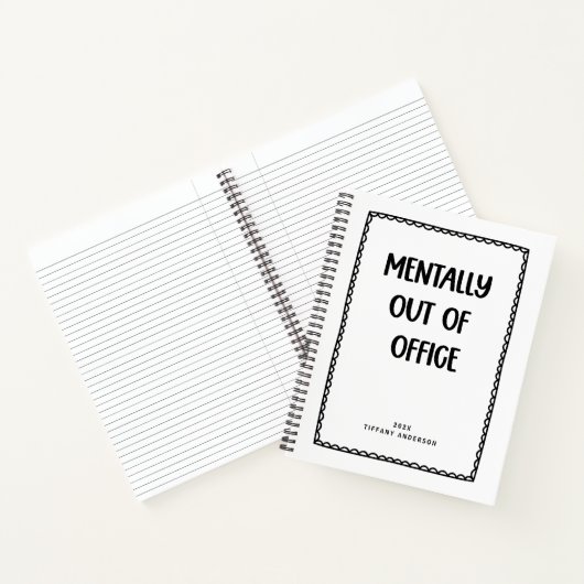Minimal Funny Coworker Office Name Year Notitieboek (Binnen)