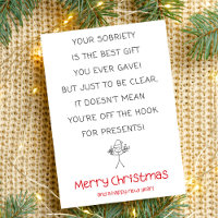 Minimal Funny Sobriety Kerst Kaart