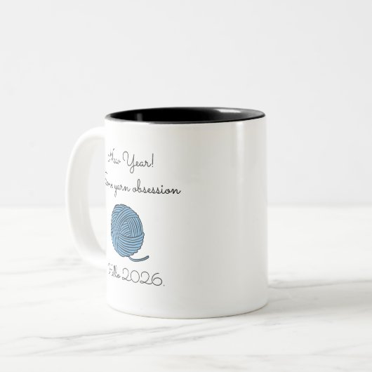 Minimal & Funny Yarn Ball Knitting Mug (Devant gauche)