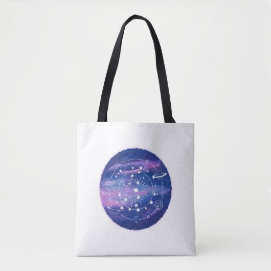 Minimal Galaxy Moon Design | Cosmic Aesthetic Art Draagtas (Voorkant)
