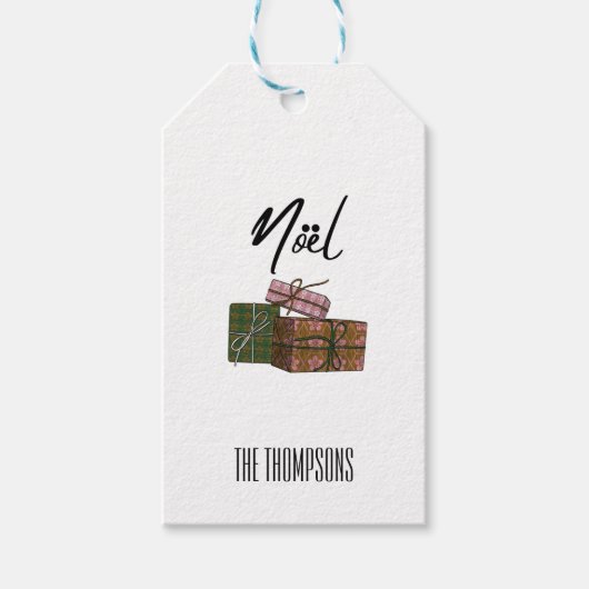 Minimal Gift Box Noel Christmas Gift Label Cadeaulabel (Voorkant)