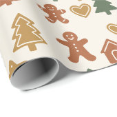 Minimal Gingerbread Pattern Cadeaupapier (Rol Hoek)