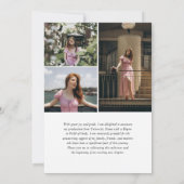 Minimal Gold Afstudeerder Pet Fotocollage Afstuder Aankondiging (Achterkant)