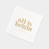 Minimal Gold Foil “All Is Bright” Folie Servetten (Links)