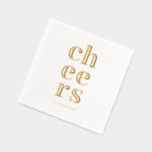 Minimal Gold Foil “Cheers” Cocktail (Gauche)