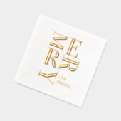 Minimal Gold Foil “Merry and Bright” Christmas  (Gauche)