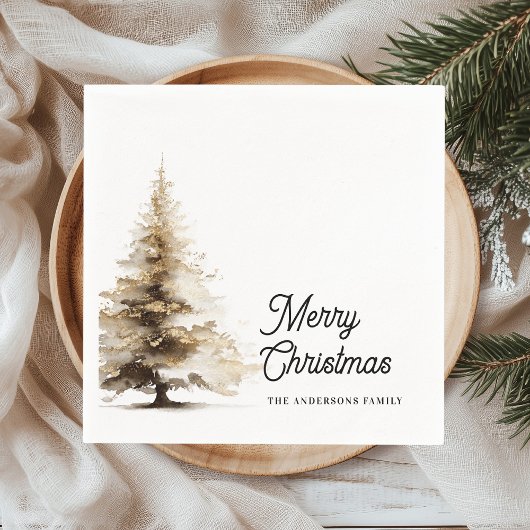 Minimal Gold Foil “Merry Christmas”  Servet