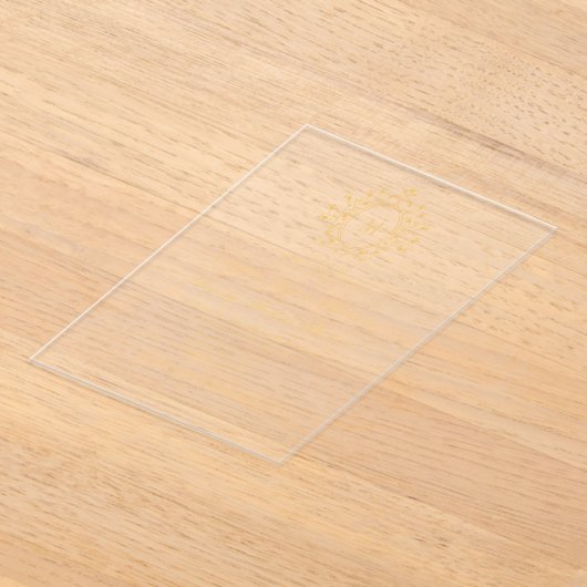 Minimal Gold Monogram Acrylic Wedding Invitation (Poser)