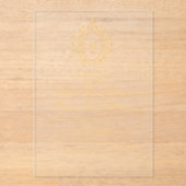 Minimal Gold Monogram Acrylic Wedding Invitation (Recto)