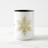 “Minimal Gold Snowflake Christmas Mug | Eleg 15 oz (Centre)