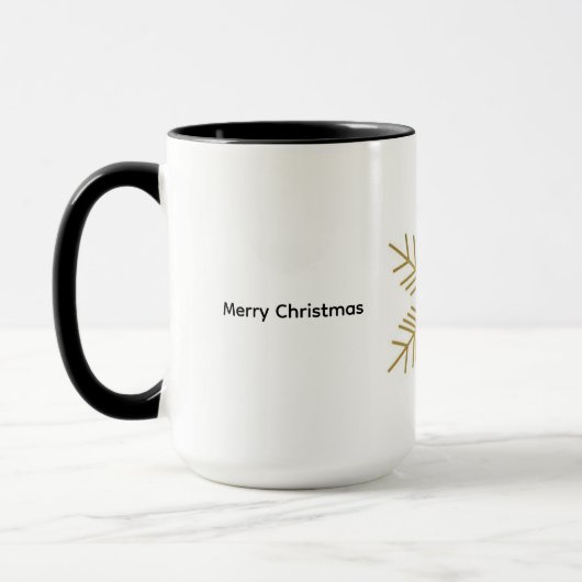 “Minimal Gold Snowflake Christmas Mug | Eleg 15 oz Mok (Links)
