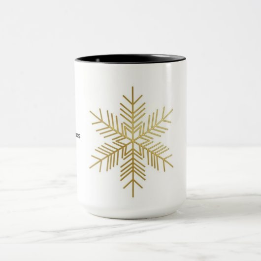 “Minimal Gold Snowflake Christmas Mug | Eleg 15 oz Mok (Midden)