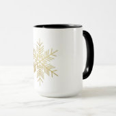“Minimal Gold Snowflake Christmas Mug | Eleg 15 oz Mok (Voorkant rechts)