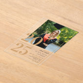 Minimal Gold Typography Foto Afstuderen Acryl Uitnodigingen (Laagn)