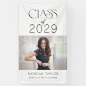 Minimal Graceful Elegance Class of 2025 Foto Afstu Spandoek (Verticaal)