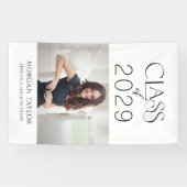 Minimal Graceful Elegance Class of 2025 Foto Afstu Spandoek (Horizontaal)