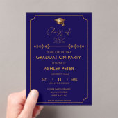 Minimal Grad Party Blue Acrylic Invitation (In situ (ordinateur de poche))