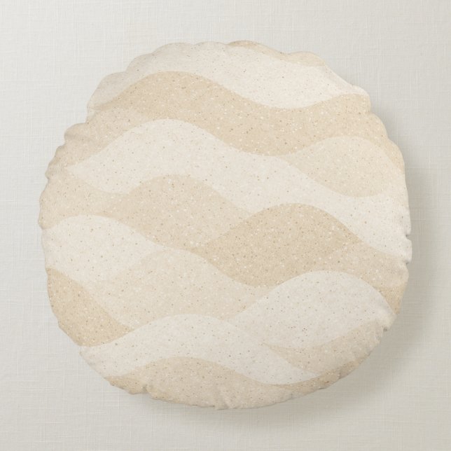 Minimal Grain Texture ,Soft, Neutral pattern Rond Kussen (Voorkant)