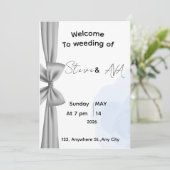 Minimal Gray Romantic Wedding Invitation | Elegant (Debout devant)