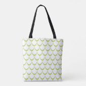 Minimal Green Scallop Pattern Canvas tas (Achterkant)