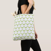 Minimal Green Scallop Pattern Canvas tas (Dichtbij)
