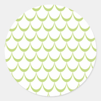 Minimal Green Scallop Pattern Sticker