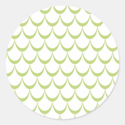 Minimal Green Scallop Pattern Sticker (Voorkant)