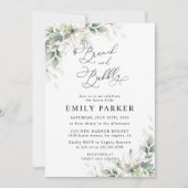 Minimal Greenery Bridal Shower Invitation Kaart (Voorkant)