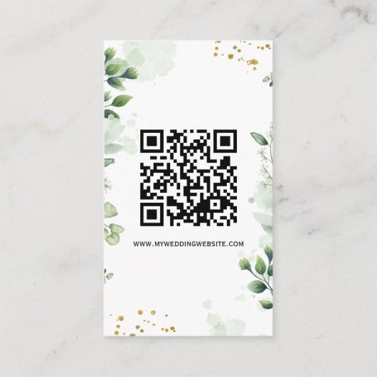 Minimal Greenery Enclosure Card Invitation Informatiekaartje (Achterkant)