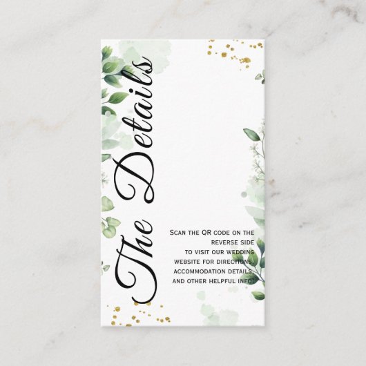 Minimal Greenery Enclosure Card Invitation Informatiekaartje (Voorkant)