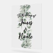 Minimal Greenery laat modern wit trouwbord achter Acryl Bord (Hoek)