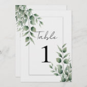 Minimal Greenery laat moderne witte bruiloft achte Kaart (Voorkant / Achterkant)