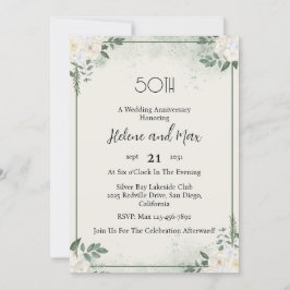 Minimal Greenery Wedding Jubileum Uitnodigingen