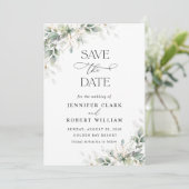 Minimal Greenery Wedding Save The Date (Debout devant)