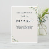 Minimal Greenery Wedding Thank You Card Kaart (Staand voorkant)