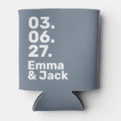 Minimal grey bold modern wedding date and names blikjeskoeler (Voorkant)