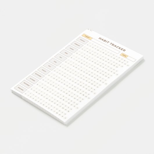 Minimal Habit Tracker Beige Grid Design Post-it® Notes (Schuin)